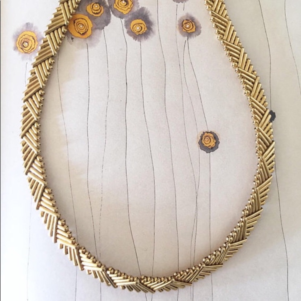 Yellow Mesh Necklace Costume Jewelry